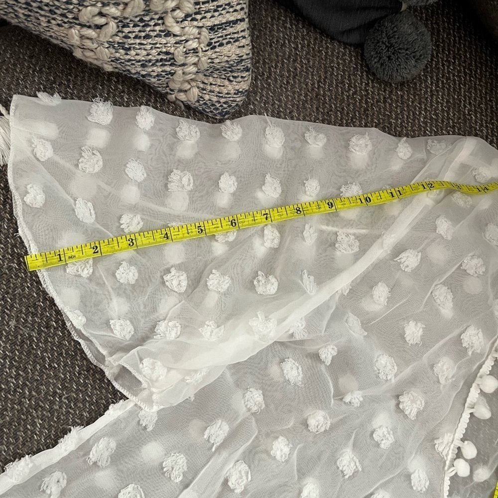 Cupshe White Sheer Ruffle Blouse​​​​ - Picture 6 of 7
